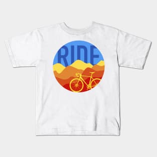 Ride - Cyclocross Bicycle Retro Colors Kids T-Shirt